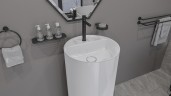 Раковина Whitecross Pantheon 43 0708.043043.100 Белая глянцевая искусственный камень (литьевой мрамор) напольный