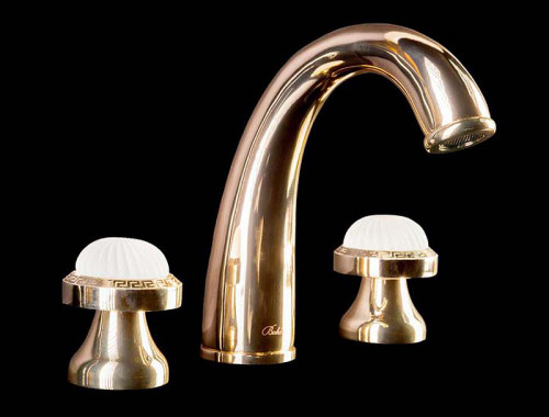 Смеситель для раковины Boheme Satine 297-ST Золото латунь