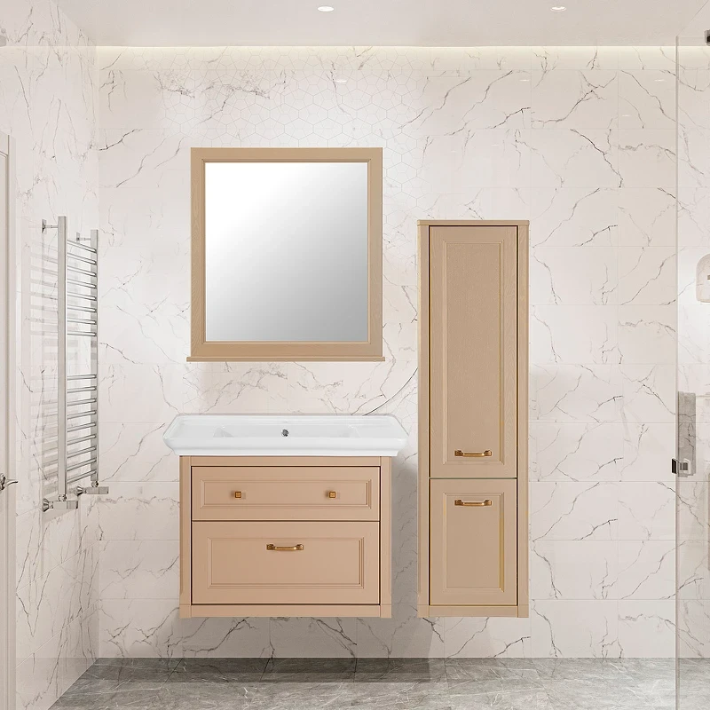 Зеркало ASB-Woodline Толедо 85 11197 Капучино массив дерева, стекло