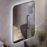 Зеркало Bond Loft 60x80 M35ZE-6080 с подсветкой Черное глянцевое с бесконтактным выключателем МДФ / ЛДСП, стекло