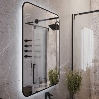 Зеркало Bond Loft 60x80 M35ZE-6080 с подсветкой Черное глянцевое с бесконтактным выключателем МДФ / ЛДСП, стекло