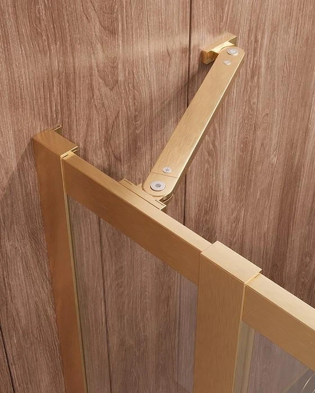 Душевой уголок Cezares Molveno 130x120 MOLVENO-AH-22-130/120-C-BORO-IV Брашированное золото стекло прозрачное