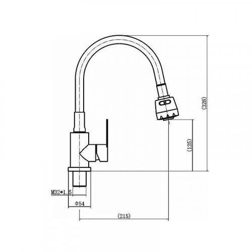 Смеситель для кухни Fashun A54101+N7347 цвет Сатин Серый