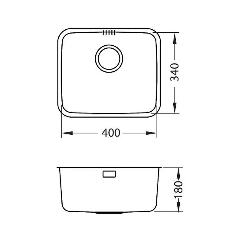 Кухонная мойка Alveus Luno 20 SAT 90 FI 340x400 1128740 Сатинированная сталь нержавеющая сталь встраиваемый