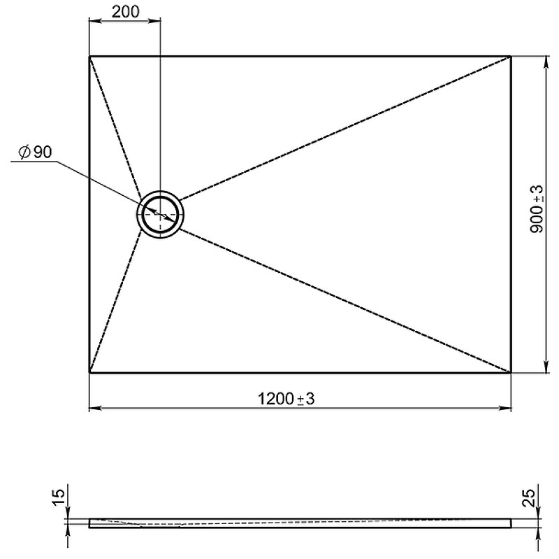 Душевой поддон из искусственного камня Jacob Delafon Tolbiac 120x90 E6D332RU-NGM Черный матовый