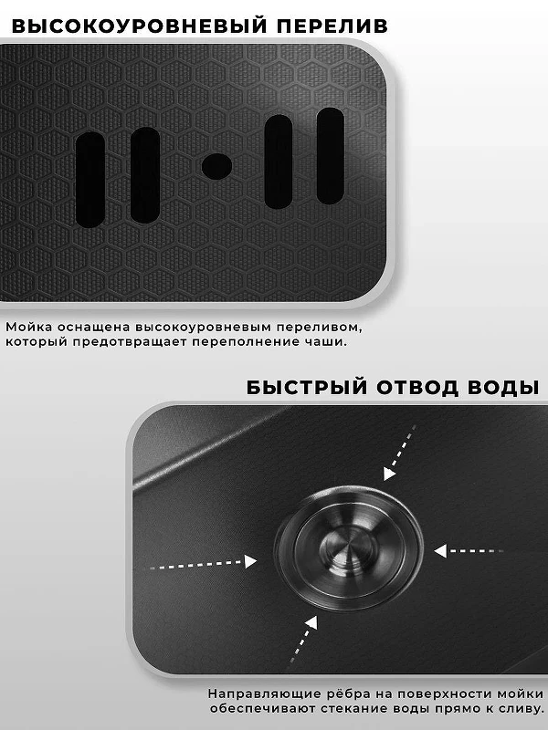 Кухонная мойка Wisent 50 WS35044BD/W02-114B/W405B цвет Графит