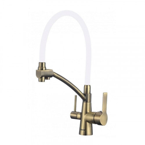 Смеситель для кухни Savol S-L1805C-02 цвет Бронза Белый