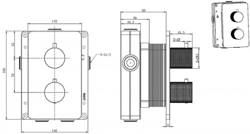 Смеситель для душа Allen Brau Priority 5.3U123-00 с термостатом цвет Хром