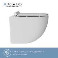 Унитаз Aqueduto Ovo Торнадо OVOT0110 подвесной Белый глянцевый с сиденьем Микролифт фаянс подвесной
