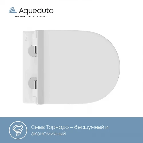 Унитаз Aqueduto Ovo Торнадо OVOT0110 подвесной Белый глянцевый с сиденьем Микролифт фаянс подвесной