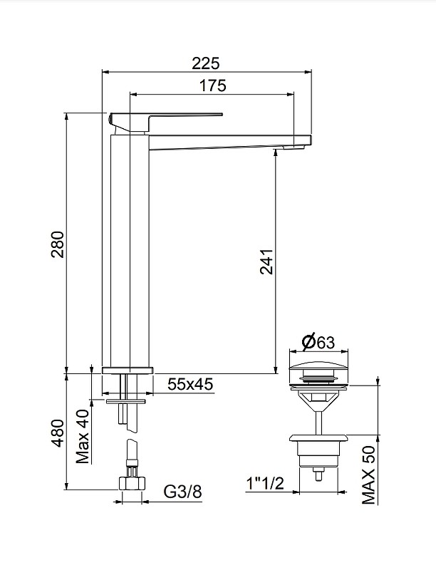 Смеситель для раковины Fiore Kube 100CR8517