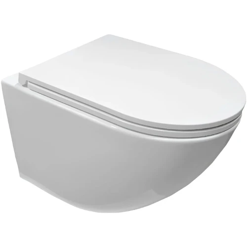 Комплект унитаза Ceruttispa B-2376-3 7183 с инсталляцией Berges Atom 410 040340 с сиденьем Микролифт и Черной матовой клавишей смыва фаянс подвесной