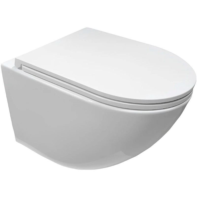 Комплект унитаза Ceruttispa B-2376-3 7183 с инсталляцией Berges Atom 410 040340 с сиденьем Микролифт и Черной матовой клавишей смыва фаянс подвесной