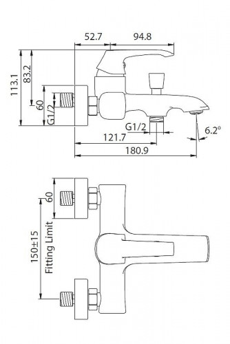 Cмеситель для ванны Creavit Avangart AG2500 цвет Хром