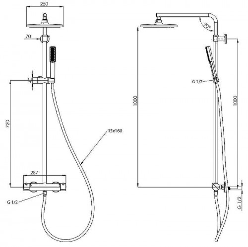 Душевая система Teska Devon DK2301C Хром