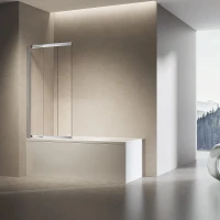 Шторка на ванну Vincea VSB-6E 90 VSB-6E900CL-L профиль Хром стекло прозрачное