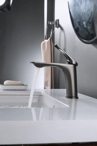 Смеситель для раковины Shevanik S9101T цвет Оружейная сталь