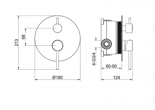 Смеситель для душа Aquatek Европа AQ1346BG цвет Золото шлифованное