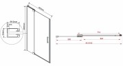 Душевая дверь Vincea Extra 90 VDP-1E8090CLB профиль Черный стекло прозрачное
