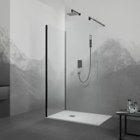 Душевой уголок RGW Walk In 90x80 35100598-14 профиль цвет Черный стекло прозрачное