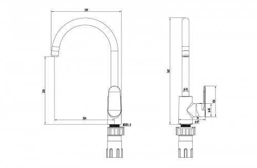 Смеситель для кухни Aquatek Ника AQ1882BGM цвет Оружейная сталь