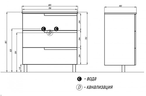 Тумба под раковину Roca Victoria Nord Ice Edition 80 ZRU9302835 Белый глянец