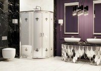 Душевой уголок Ambassador Royal 120x90 18015102 профиль Хром стекло белое с рисунком