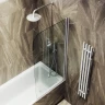 Шторка на ванну Maybah Glass MGV-599-5 700x1400 поворотная на монопетле Хром матовый стекло прозрачное