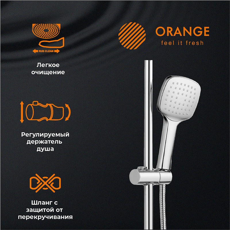 Душевая система Orange T19-944cr с термостатом Хром латунь на стену
