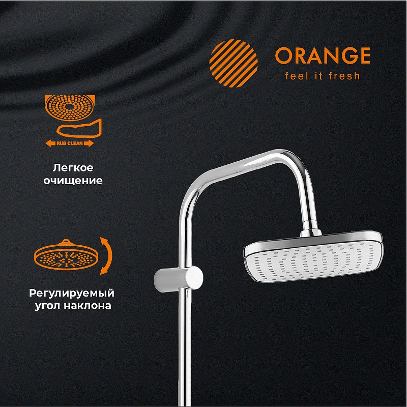 Душевая система Orange T19-944cr с термостатом Хром латунь на стену