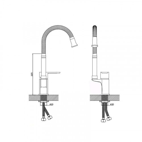 Смеситель для кухни D-Lin D155460-Q цвет  Хром