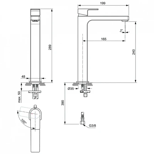 Смеситель для раковины Ideal Standard Edge A7115AA цвет Хром