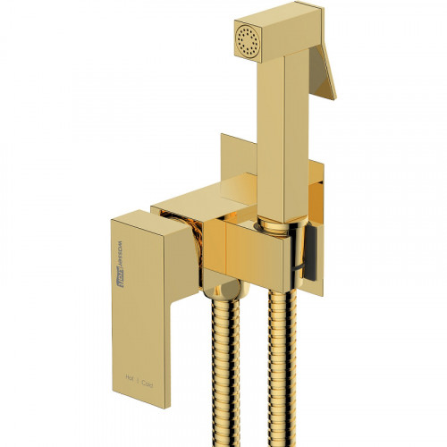 Гигиенический душ со смесителем WasserKRAFT A71738 Золото глянцевое латунь встраиваемый