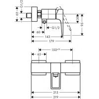 Смеситель для душа Hansgrohe Metropol 74560000 Хром латунь на стену