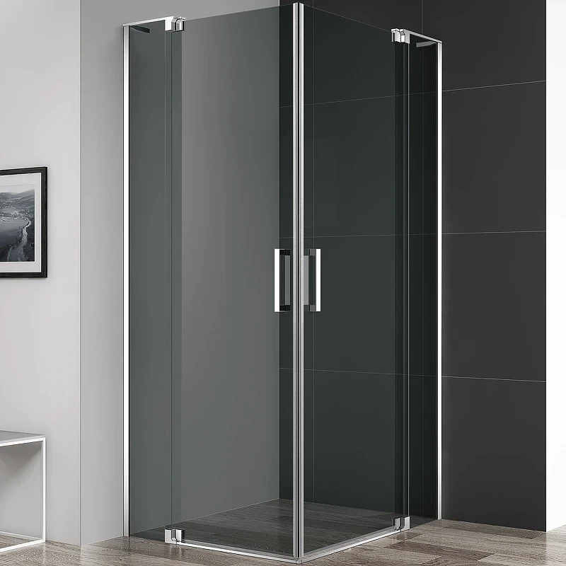 Душевой уголок Cezares Slider 100x90 SLIDER-AH-2-80/90-90/100-GRIGIO-Cr профиль Хром стекло серое
