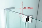 Душевой уголок Cezares Slider 100x90 SLIDER-AH-2-80/90-90/100-GRIGIO-Cr профиль Хром стекло серое