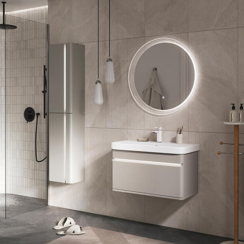 Шкаф пенал Equil Elegante 36 ppELGNT36.R-24.26 подвесной с подсветкой цвет Амарок Белый