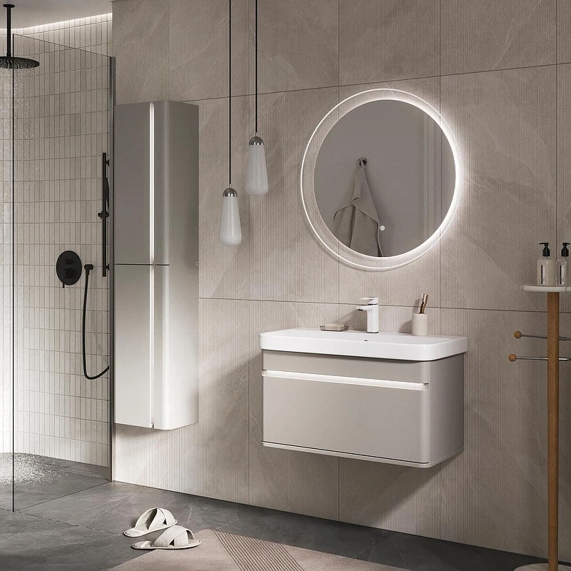 Шкаф пенал Equil Elegante 36 ppELGNT36.R-24.26 подвесной с подсветкой цвет Амарок Белый