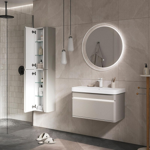 Шкаф пенал Equil Elegante 36 ppELGNT36.R-24.26 подвесной с подсветкой цвет Амарок Белый