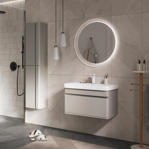 Шкаф пенал Equil Elegante 36 ppELGNT36.R-24.26 подвесной с подсветкой цвет Амарок Белый