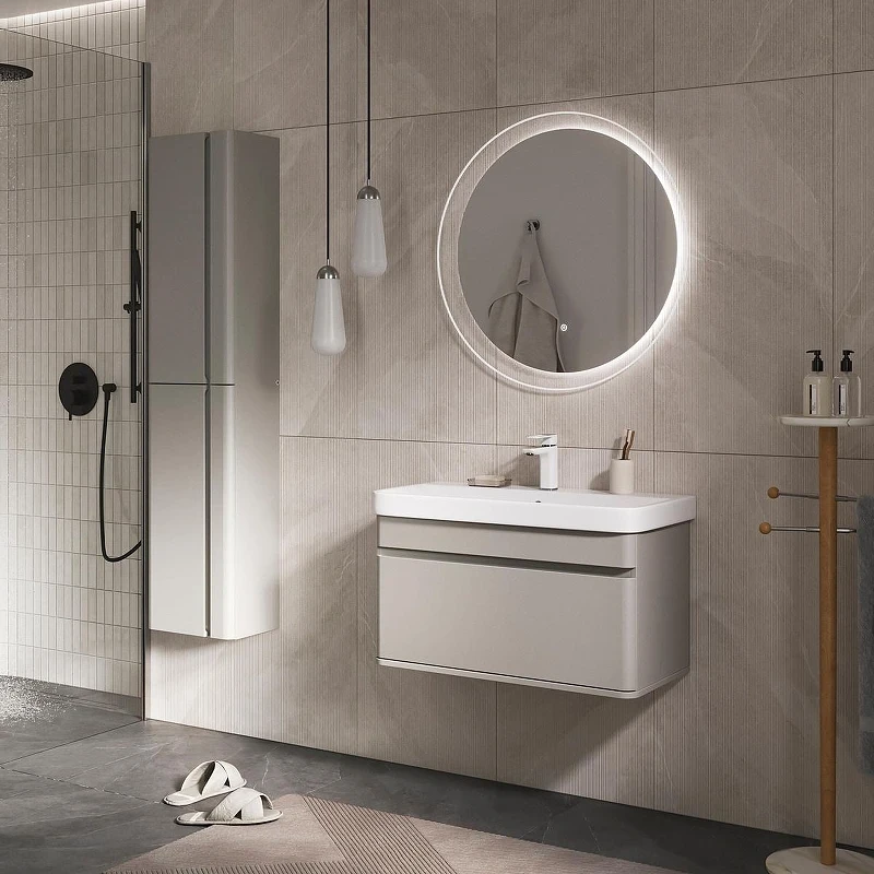 Шкаф пенал Equil Elegante 36 ppELGNT36.R-24.26 подвесной с подсветкой цвет Амарок Белый