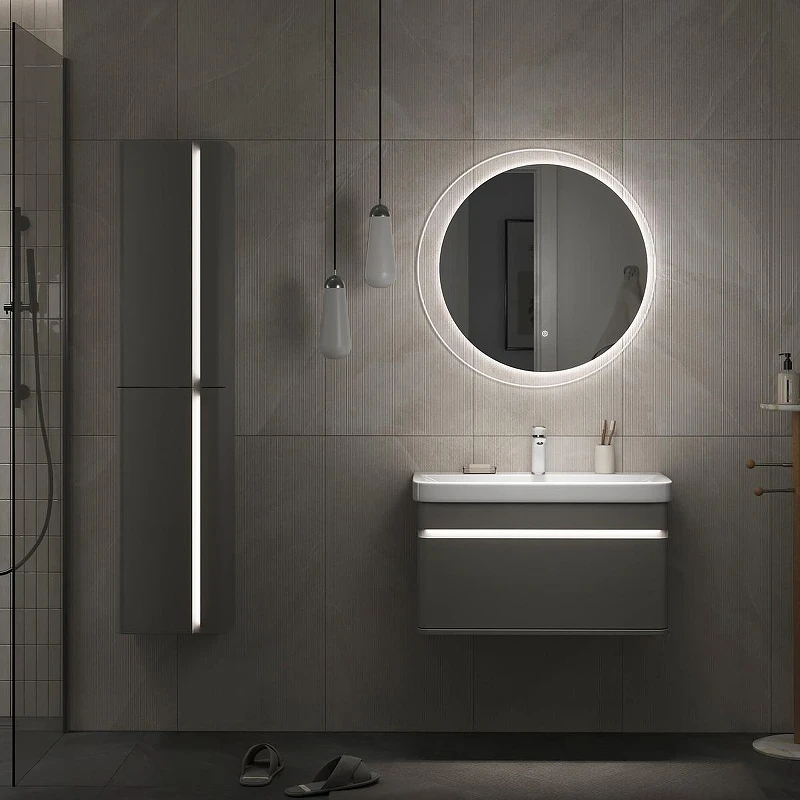 Шкаф пенал Equil Elegante 36 ppELGNT36.R-24.26 подвесной с подсветкой цвет Амарок Белый