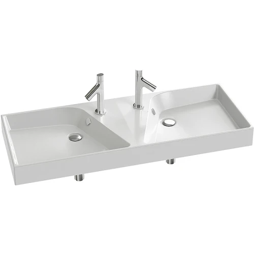Раковина Jacob Delafon Rythmik 120 EXM112-00 двойная Белый фарфор подвесная