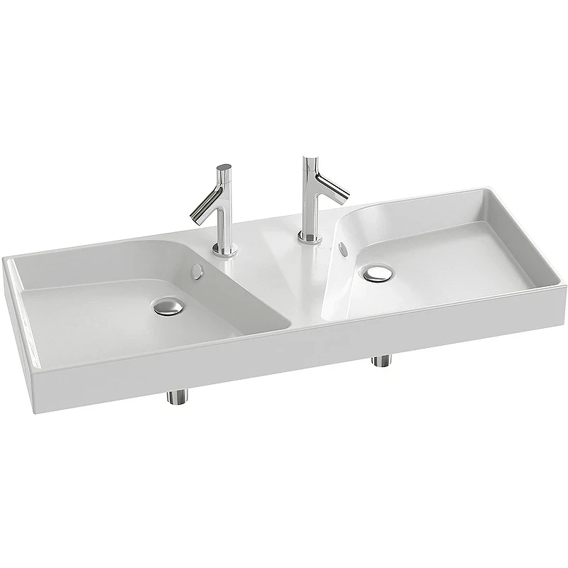 Раковина Jacob Delafon Rythmik 120 EXM112-00 двойная Белый фарфор подвесная