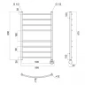Электрический полотенцесушитель Domoterm Калипсо П8 500x800 ER Хром нержавеющая сталь