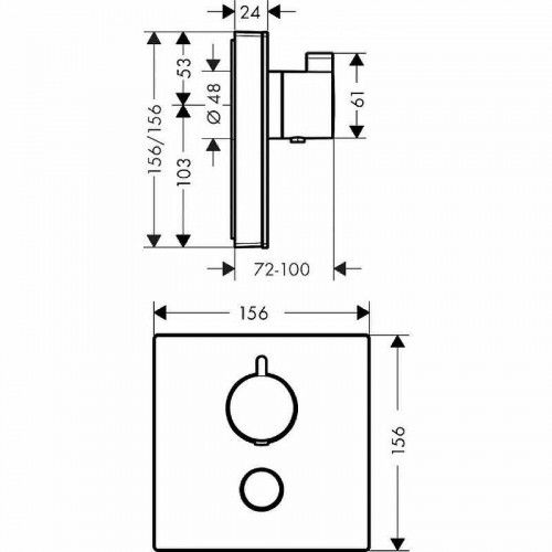 Смеситель для душа Hansgrohe ShowerSelect 15735400 с термостатом Белый Хром