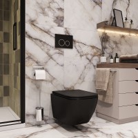 Унитаз Ceruttispa Mimi Aria MB CT8920 подвесной Черный матовый с сиденьем Микролифт фарфор подвесной