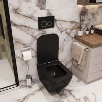 Унитаз Ceruttispa Mimi Aria MB CT8920 подвесной Черный матовый с сиденьем Микролифт фарфор подвесной