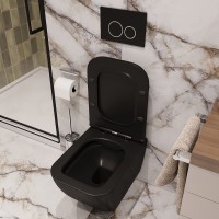 Унитаз Ceruttispa Mimi Aria MB CT8920 подвесной Черный матовый с сиденьем Микролифт фарфор подвесной