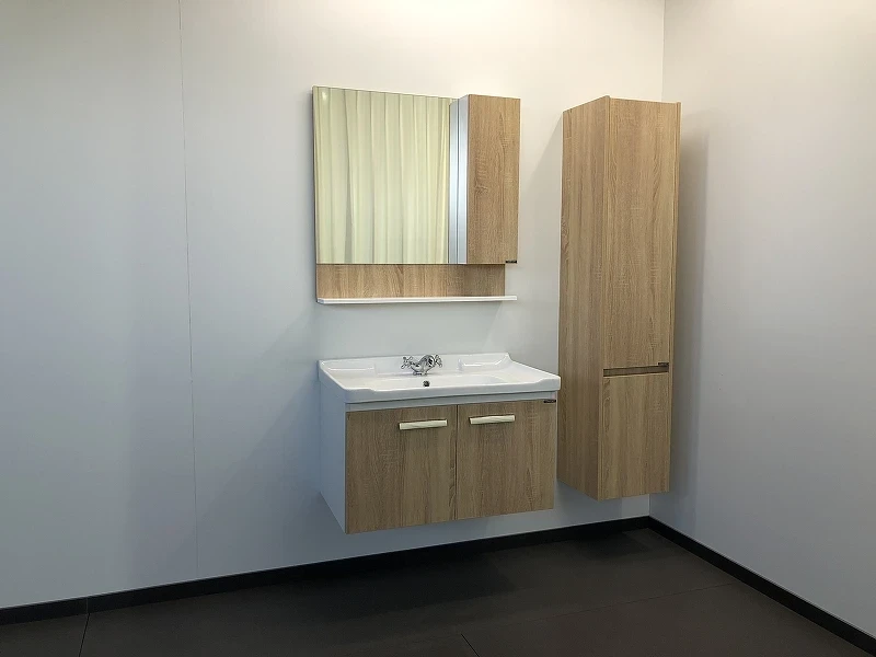 Тумба с раковиной Comforty Рига 80 00004139026 подвесная Дуб сонома МДФ / ЛДСП